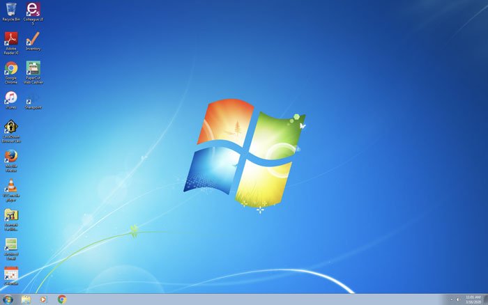 Win 7 desktop after changing wallpaper