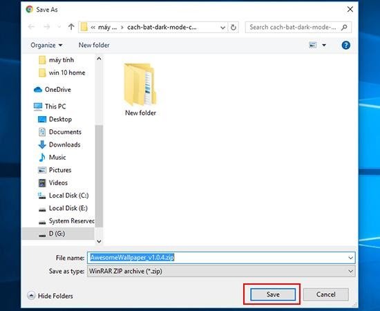 Chọn thư mục lưu file cài đặt AwesomeWallpapers