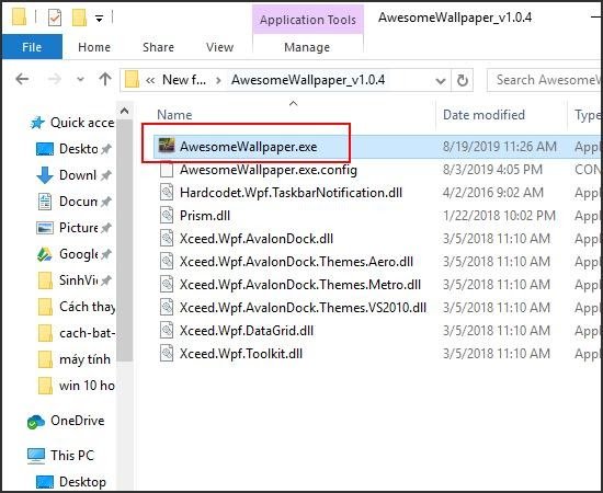 Cài đặt phần mềm AwesomeWallpapers