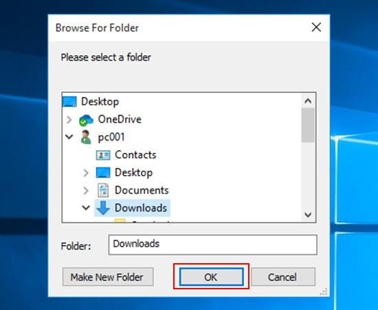 Chọn thư mục chứa video để làm hình nền