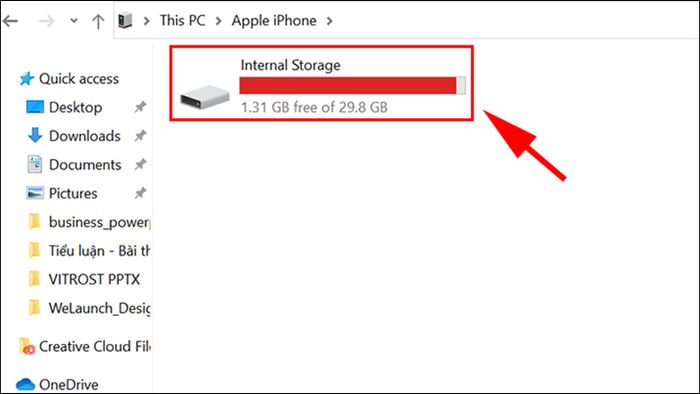 Truy cập Internal Storage của iPad qua File Explorer