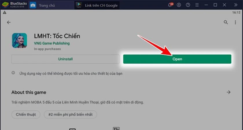 Quá trình cài đặt Liên Minh Tốc Chiến trên giả lập BlueStacks
