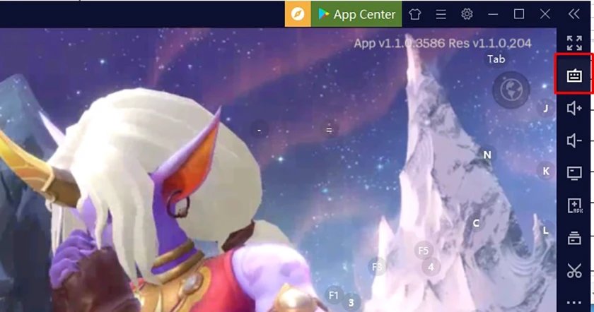 Biểu tượng thiết lập bàn phím trong NoxPlayer khi chơi Liên Minh