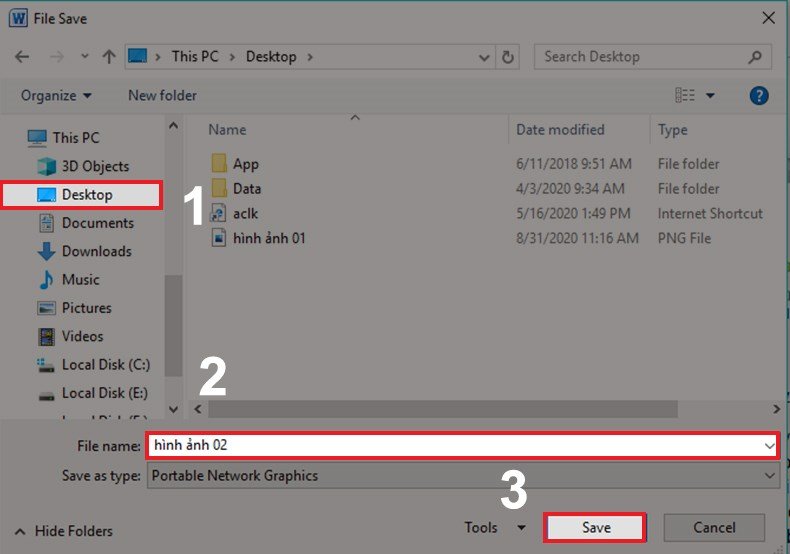 Lưu lại ảnh đã tạo từ trang Word trên máy tính