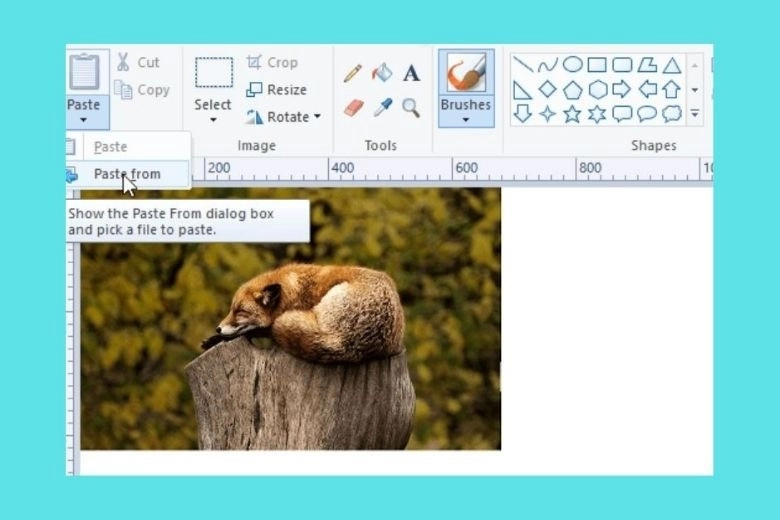 Thêm ảnh muốn ghép trong Microsoft Paint