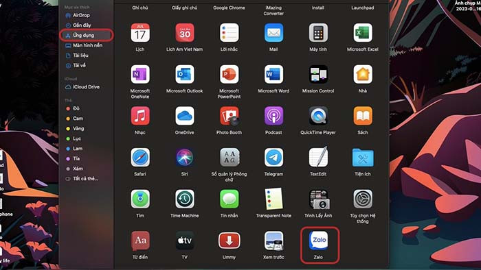 Gỡ Zalo trên macOS từ thư mục Ứng dụng trong Finder