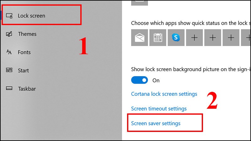 Truy cập Screen saver settings để khóa màn hình máy tính