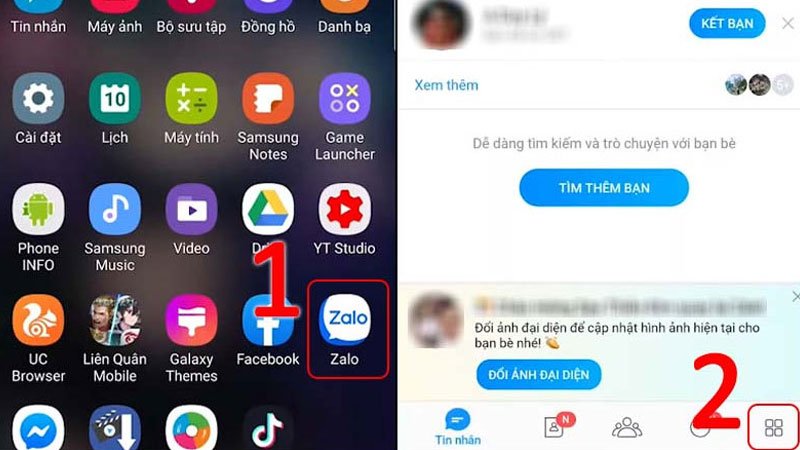 Truy cập trang cá nhân Zalo để thay đổi số điện thoại