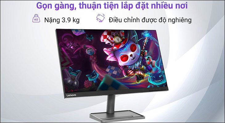 Màn hình Lenovo L24q-35 23.8 inch thiết kế viền mỏng