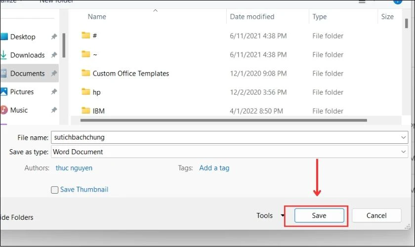 Hoàn tất quá trình lưu file Word bằng phím tắt trên máy tính