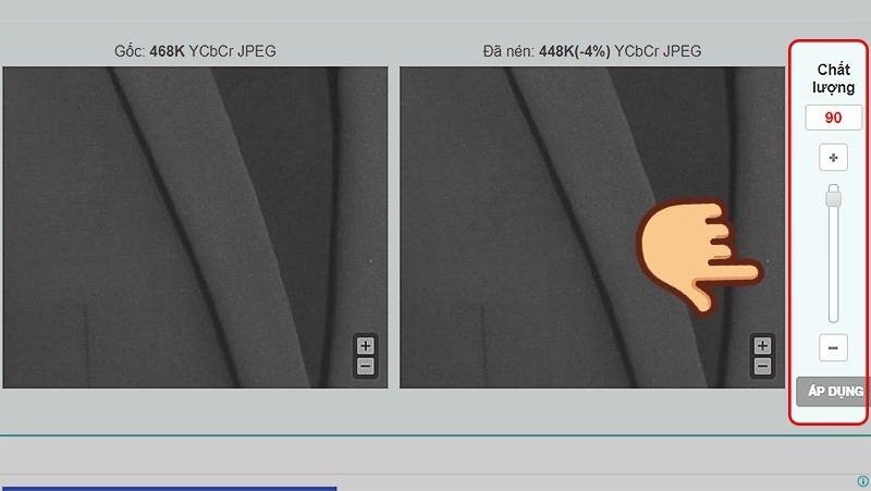 Cách nén ảnh trên máy tính so sánh và điều chỉnh Optimizilla