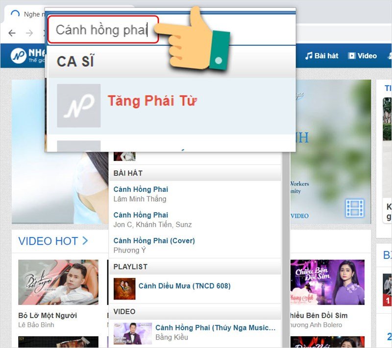 Tìm kiếm bài hát trên Nhacpro.net để tải nhạc về máy tính