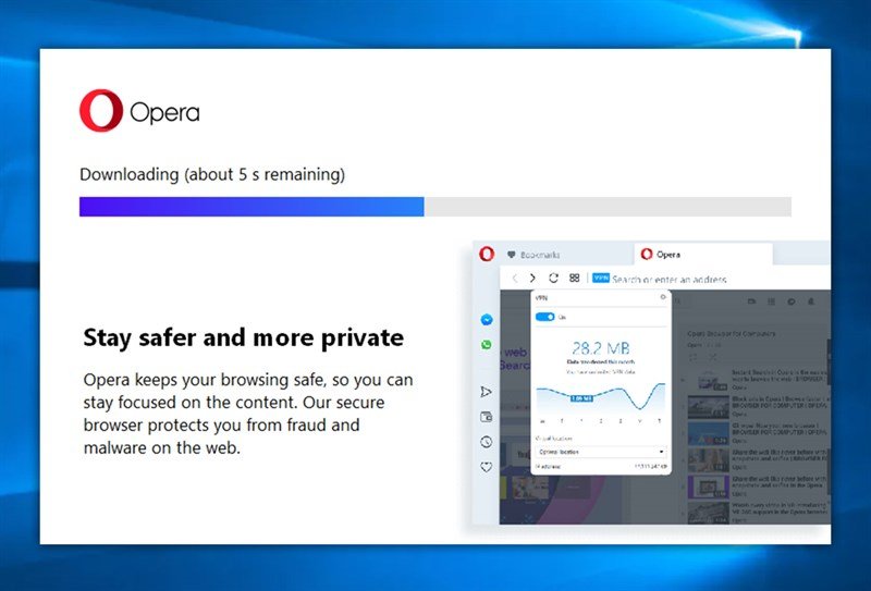 Tiến trình cài đặt trình duyệt Opera trên máy tính