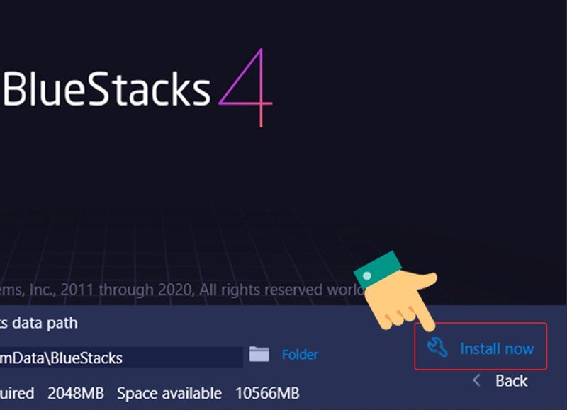 Bấm Install Now để cài đặt giả lập BlueStacks