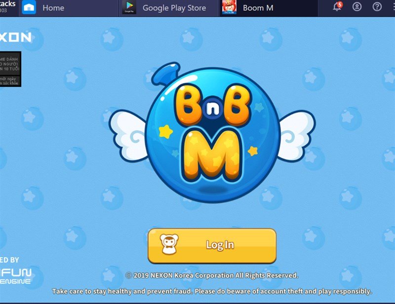 Đăng nhập tài khoản game Boom M trên PC