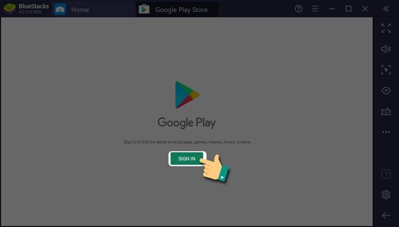 Đăng nhập lại vào cửa hàng Google Play trên giả lập