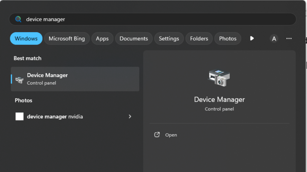 Cách thiết lập lại máy tính - Mở Trình quản lý thiết bị Windows
