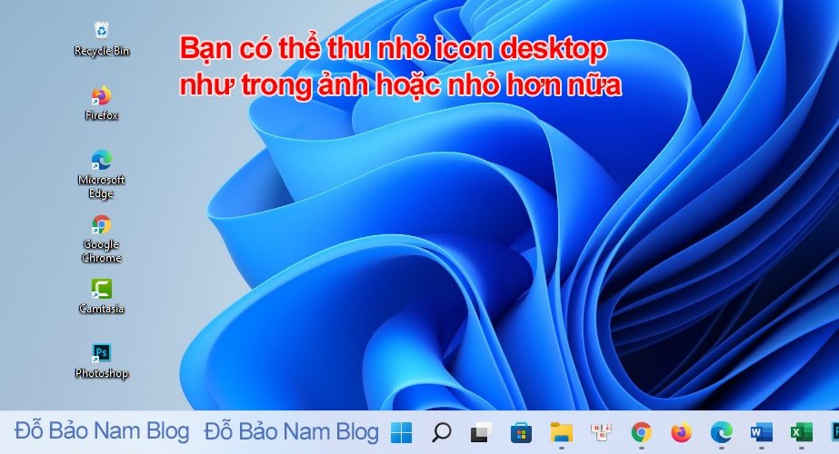 Cách thu nhỏ biểu tượng trên màn hình máy tính bằng cách sử dụng phím Ctrl và con lăn chuột