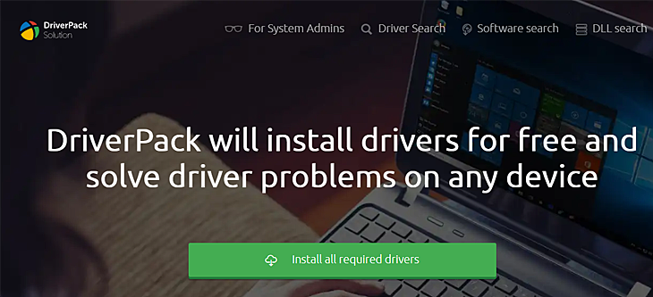 Giao diện phần mềm DriverPack Solution cung cấp gói driver