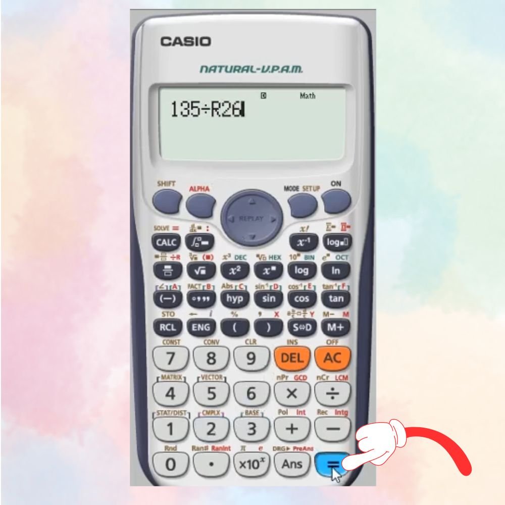 Kết quả phép chia kèm số dư R trên máy tính Casio FX-580VN X