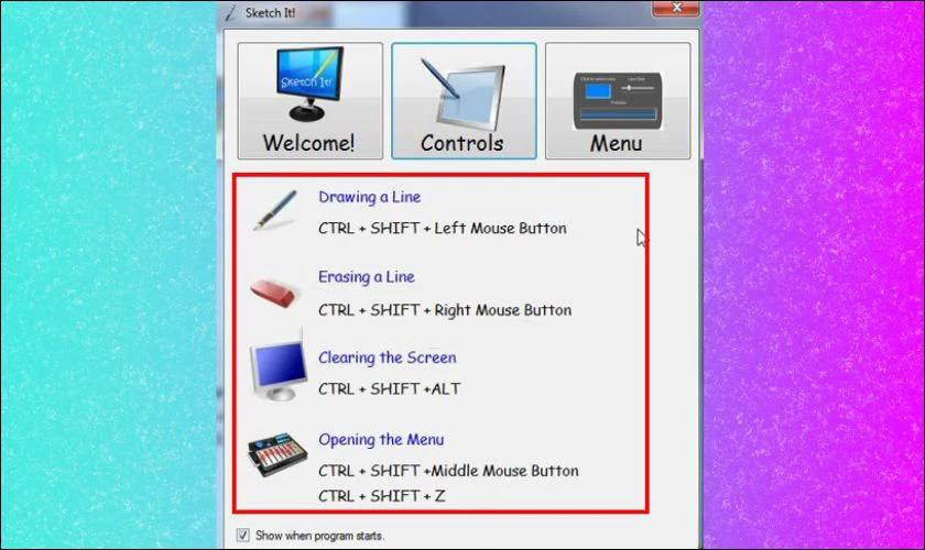 Minh họa cách dùng Sketch It để vẽ và chú thích trên màn hình máy tính