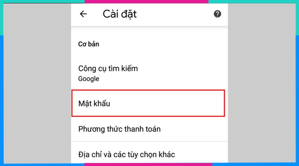 Xem mật khẩu Facebook đã lưu Android bước 2