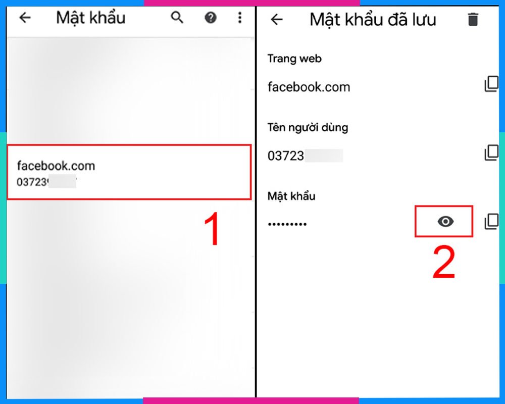 Xem mật khẩu Facebook đã lưu Android bước 3
