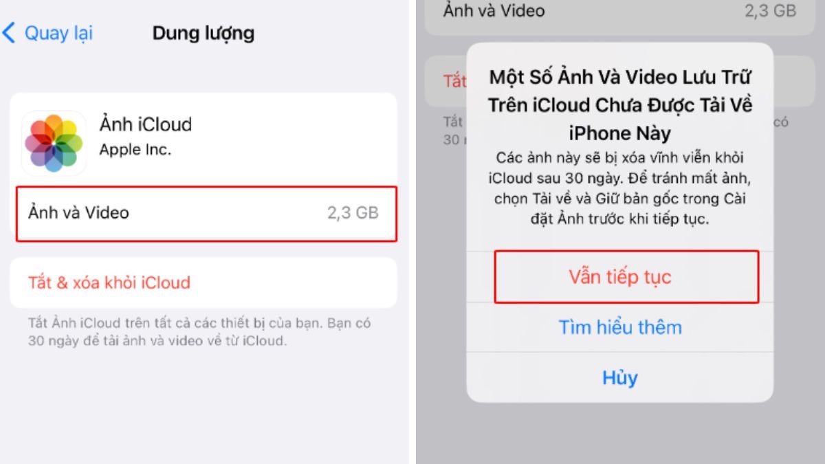 Xóa ảnh iCloud vĩnh viễn trên iPhone