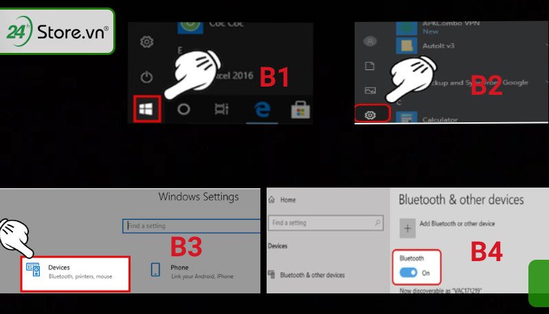 Cài đặt Bluetooth trên laptop Windows 10 PC