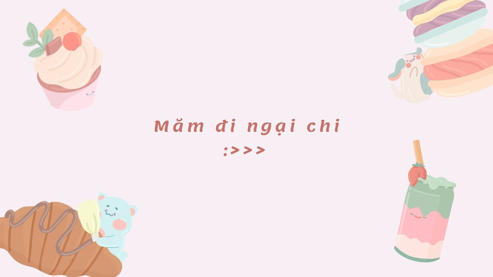 Hình nền máy tính chủ đề đồ ăn cute