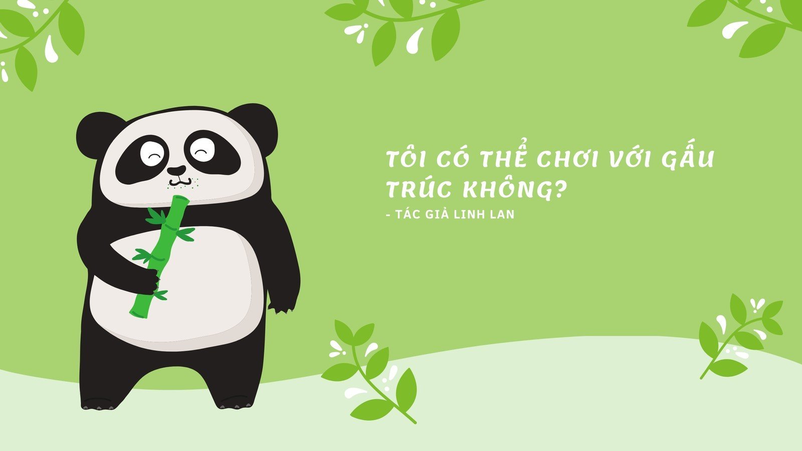 Hình nền gấu trúc dễ thương màu xanh lá cây cho máy tính