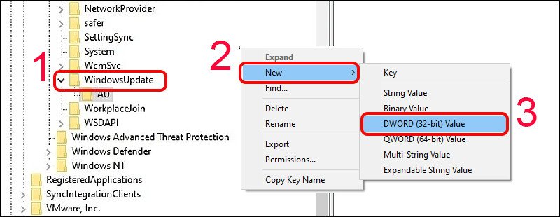 Chá»n vào DWORD (32-bit) Value