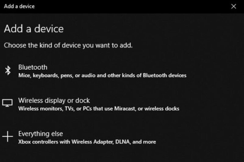 Chọn Bluetooth để thêm thiết bị