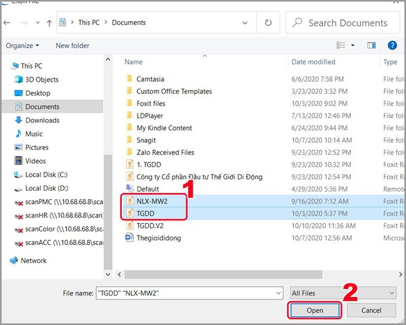 Chọn nhiều tập tin để gửi qua Zalo PC