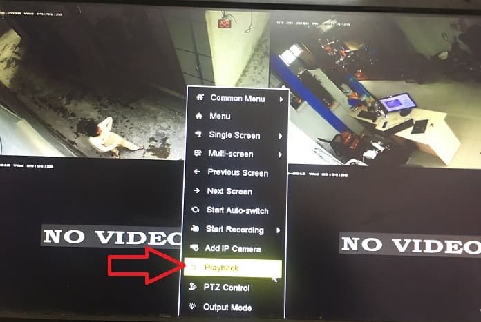 Chọn Playback để xem lại camera giám sát Hikvision