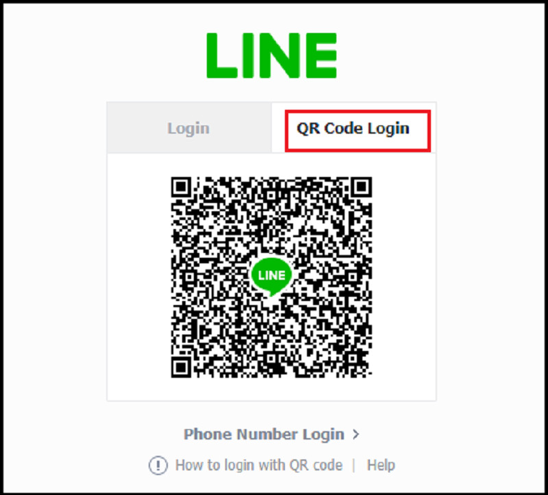 Chọn QR Code Login để đăng nhập Line trên máy tính
