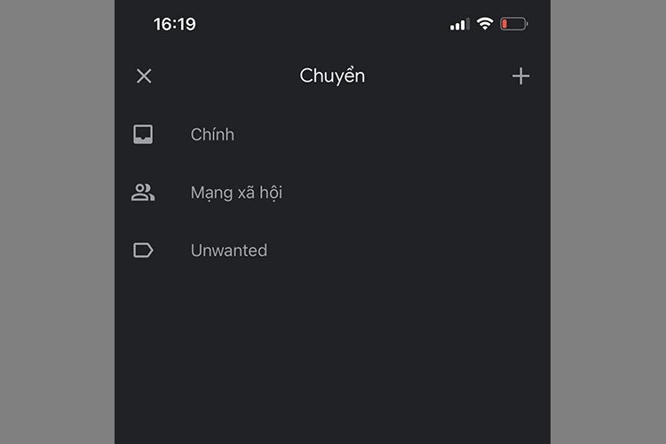 Chọn vị trí khôi phục email đã xóa trên điện thoại