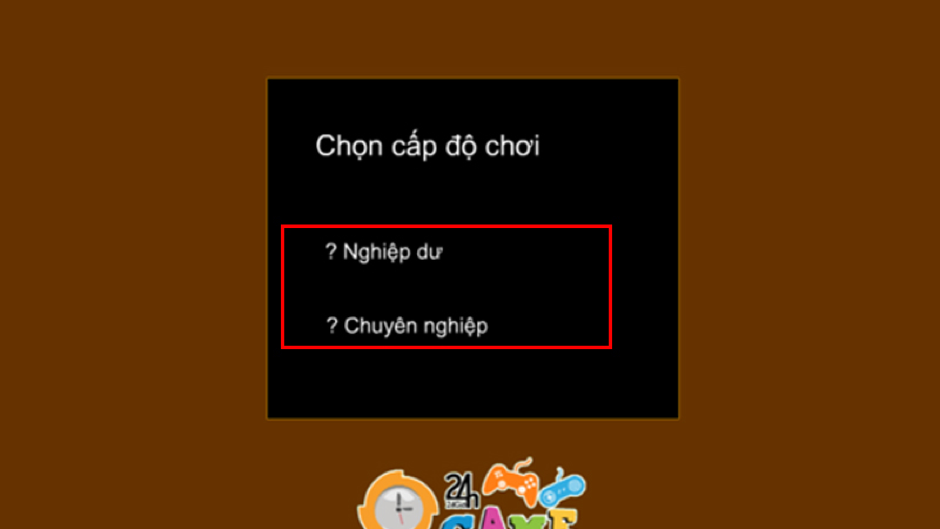 Chọn cấp độ chơi cờ vua với máy tính trên Game24h.vn