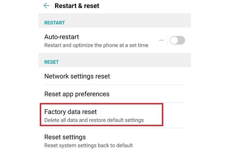 Khôi phục cài đặt gốc điện thoại khi máy tính không nhận điện thoại