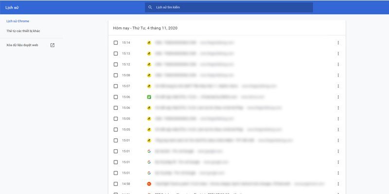 Mở cửa sổ lịch sử trình duyệt web trên máy tính