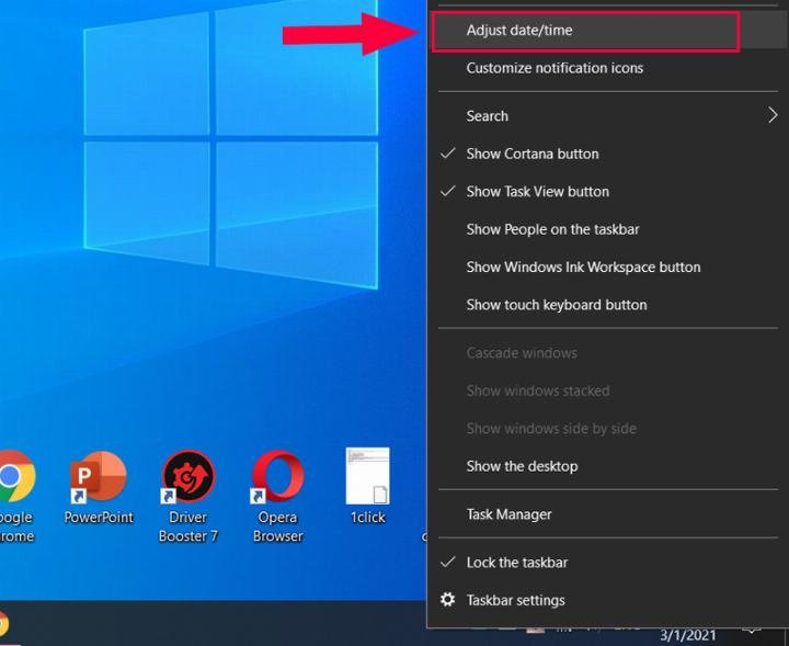 điều chỉnh ngày giờ tự động