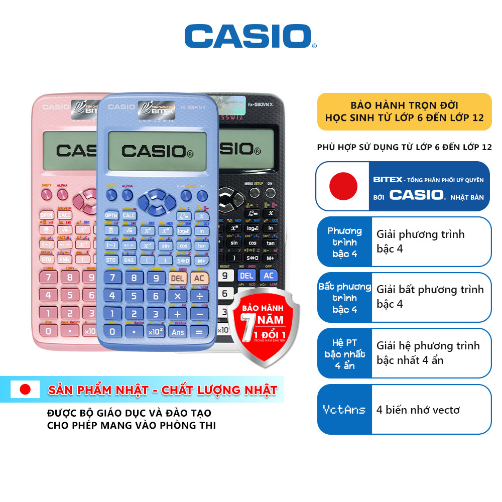 Khám phá máy tính Casio mới nhất 2019: FX-580VNX đỉnh cao
