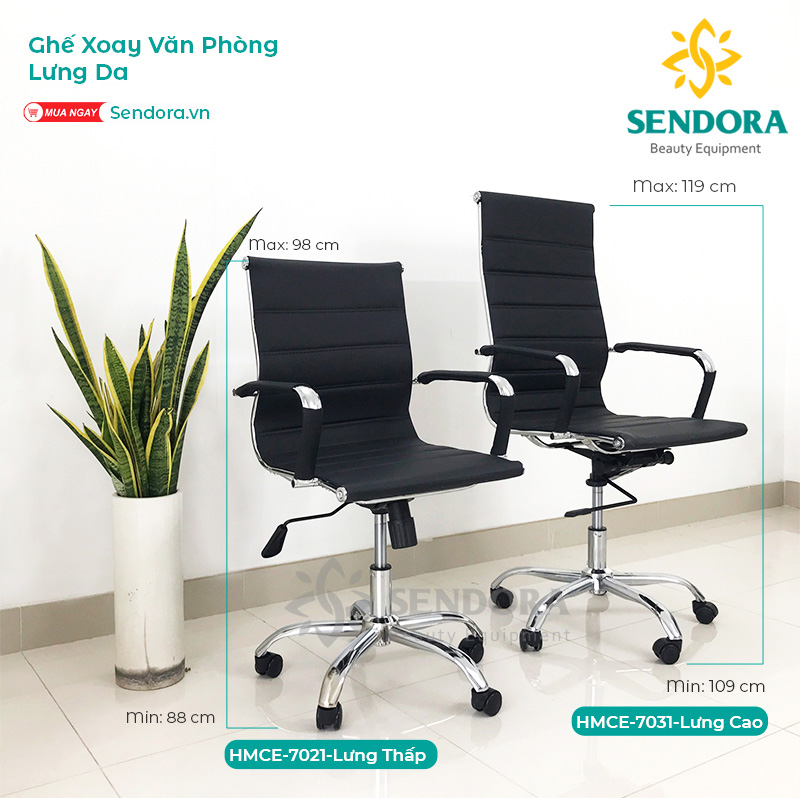 Mẫu ghế xoay văn phòng bọc da cao cấp, phù hợp cho không gian làm việc chuyên nghiệp