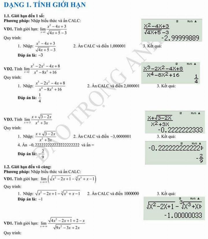 Giải phương trình bậc 2 bằng máy tính cầm tay