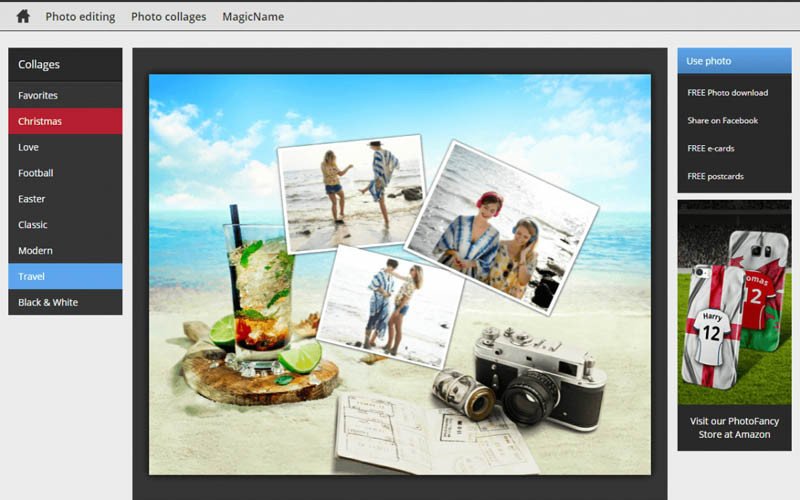 Giao diện sử dụng Photo Fancy để cắt ghép ảnh online