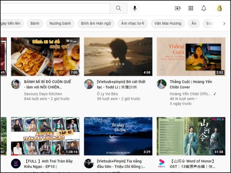 Giao diện Youtube