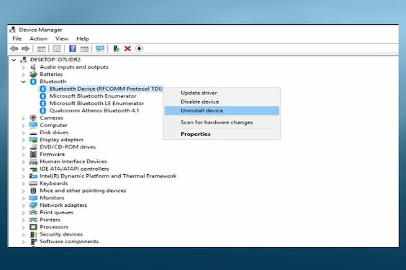 Gỡ cài đặt Driver Bluetooth từ Device Manager trên máy tính Win 10