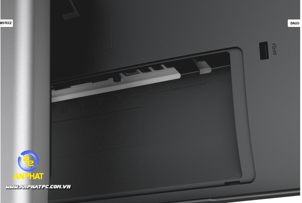 Hệ thống cổng kết nối phía sau của màn hình Dell UltraSharp