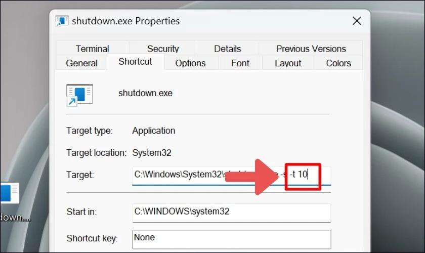 Xác nhận thay đổi thời gian tắt máy
