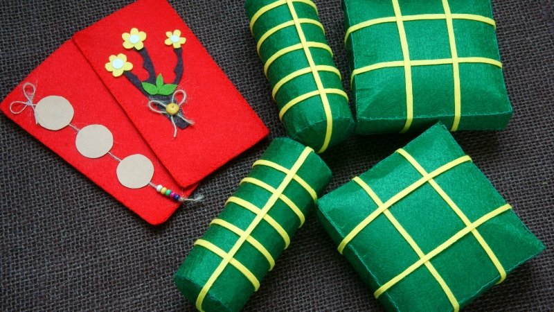 Hình nền máy tính Tết 2024 ý nghĩa: Bánh chưng biểu tượng cho ngày Tết